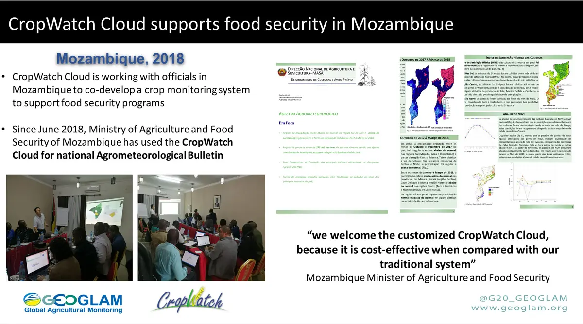 CropWatch Cloud supports food security in Mozambique