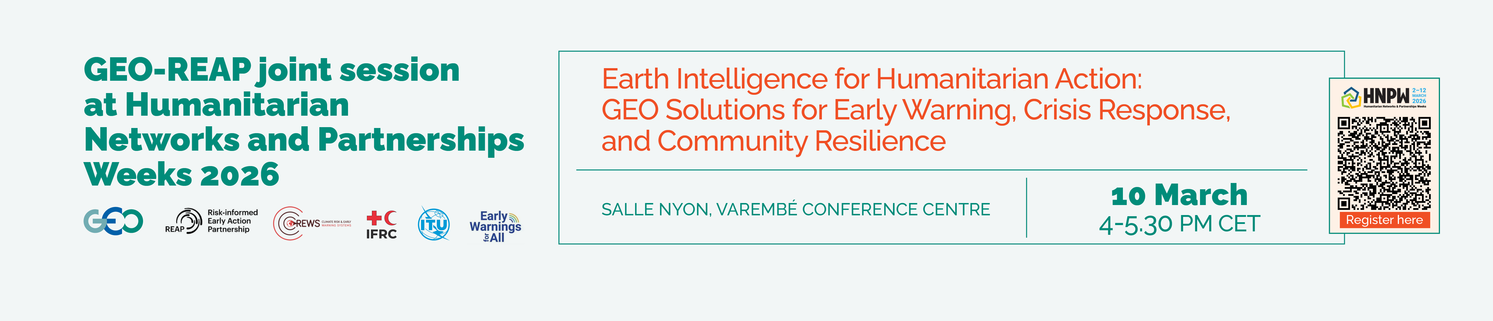 GEO-REAP joint session at Humanitarian Networks and Partnerships Weeks 2026